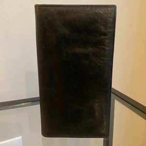 Handmade Black Leather Bi-Fold Wallet